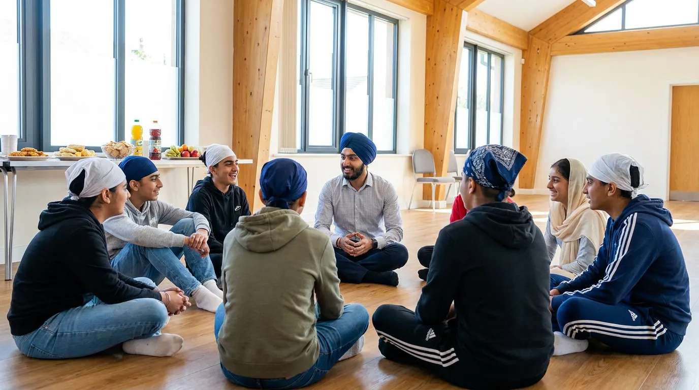 ਨੌਜਵਾਨ ਨਾਈਟ. ਖੇਡ, ਖਾਣਾ ਅਤੇ ਅਸਲ ਗੱਲਬਾਤ — ਗੁਰਦੁਆਰੇ ਅੰਦਰ ਇੱਕ ਯੂਥ ਕਲੱਬ।